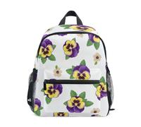 RPLIFE Mini sac à dos blanc avec motif fleurs de pensée pour filles et garçons, Fleurs de pensées blanches, Small, Sacs à dos cool imprimé football
