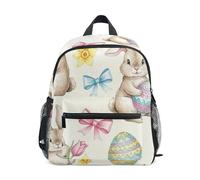 RPLIFE Mini sac à dos de Pâques avec étiquette de nom - Motif lapins de Pâques - Pastel, Lapins de Pâques pastel, 3-5 Years, Sacs à dos mignons