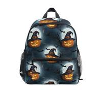 RPLIFE Mini sac à dos effrayant citrouilles sorcières pour tout-petits filles garçons, Lanterne effrayante citrouilles sorcières, Small, Sacs à dos cool imprimé football