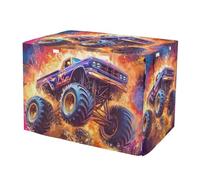 RPLIFE Monster Truck Housse de cage pour chien avec côtés enroulables, housse de niche avec fenêtres en maille, taille XL
