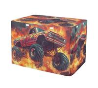 RPLIFE Monster Truck Housse de cage pour chien avec panneaux latéraux enroulables, housse de niche pour animaux domestiques avec fenêtres en maille, taille XL