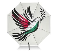RPLIFE Parapluie compact, léger, portable, ouverture et fermeture automatique pour femme, parapluies de voyage pour la pluie, le vent et le soleil, drapeau de la Palestine, symbole de paix