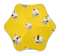 RPLIFE Parapluie jaune pour garçons et filles Bull Terrier avec poignée de crochet, parapluies bâtons pour enfants de 4 à 8 ans, auvent de 89 cm