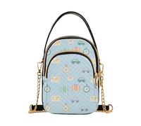 RPLIFE Petit sac à main pour femme avec chaîne Motif voiture Bleu