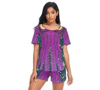 RPLIFE Purple Octopus Monster Pyjama d'été pour femme, Monstre pieuvre violet, M