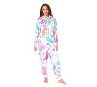 RPLIFE Pyjama sous-marin mignon sirène pour adulte, vêtement de nuit doux à capuche pour homme et femme, Jolies sirènes sous-marines, XXL