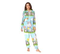 RPLIFE Pyjama une pièce à capuche hippopotame gris mignon, pyjama en peluche pour homme et femme, Hippopotames gris mignons, 3XL