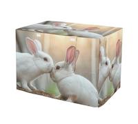 RPLIFE Rabbits Love Kiss Valentine Housse de cage pour chien avec côtés enroulables pour propriétaires d'animaux de compagnie, taille M