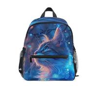 RPLIFE Rainy Day - Sac à dos motif chat bleu pour tout-petits, filles, garçons, mini sacs à dos préscolaires avec étiquette nominative, 3 à 8 ans