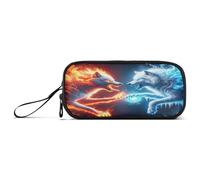 RPLIFE Red Wolf Vs Blue Loup Trousse à Crayons Multi Pocket Pencil, Cool Pencil Cas