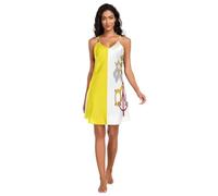 RPLIFE Robe à enfiler en satin avec motif drapeau de la Cité du Vatican pour femme, bretelles spaghetti réglables, col en V, taille S, Drapeau de la Cité du Vatican, XXL