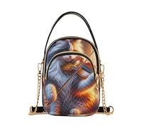 RPLIFE Sac à bandoulière matelassé sophistiqué avec chat violoniste pour femme, petit sac à bandoulière avec sangle de chaîne, poignée en cuir amovible, sac à main pour femme pour voyage et usage