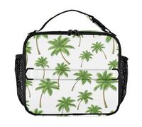 RPLIFE Sac à déjeuner isotherme et portable pour homme et femme Motif feuilles de palmiers tropicaux Vert 28,4 x 8,9 x 24,9 cm