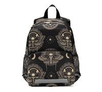 RPLIFE Sac à dos astrologie gothique papillon de nuit noir avec laisse pour petite fille de 3 à 6 ans, taille M