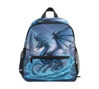 RPLIFE Sac à dos bleu dragon cool pour tout-petits, filles, garçons, enfants, cartable, Cool Dragon Blue, Medium, Sacs à dos cool imprimé football