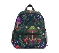 RPLIFE Sac à dos botanique champignon sauvage pour tout-petits garçons filles petits enfants sacs à dos avec étiquette de nom, Fleurs sauvages champignons botaniques, 6-8 Years, Sacs à dos mignons