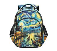 RPLIFE Sac à dos de 43,2 cm pour enfants, filles, école primaire, ciel étoilé Venise