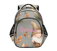 RPLIFE Sac à dos d'école pour garçons et filles avec nom personnalisé, nain d'automne champignon, Champignon nain d'automne, 15 Inch, Sacs à dos traditionnels