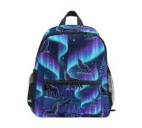 RPLIFE Sac à dos d'école pour garçons et filles, motif loup aurore, Loup Aurore, Medium, Sacs à dos cool imprimé football | Avec étiquette nominative, pour 3 à 8 ans