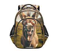 RPLIFE Sac à dos durable de 38,1 cm pour garçons et filles, motif âne riant, Rire d'âne, Small, Sacs à dos traditionnels