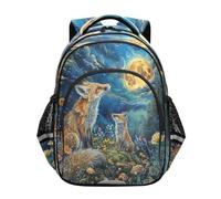 RPLIFE Sac à dos fantaisie renard mystique pour filles garçons de 8 à 14 ans, sac à dos pour filles et filles pour l'école primaire