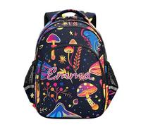 RPLIFE Sac à dos mignon en forme de champignon noir pour enfants pour l'école primaire nom personnalisé sac à dos pour filles de 6 à 12 ans, Mignon champignon noir, 15 Inch, Sacs à dos traditionnels