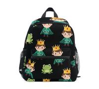RPLIFE Sac à dos motif couronne dorée de dessin animé Prince pour tout-petits, garçons et filles, sacs à dos d'école avec étiquette nominative, 3 à 8 ans, Couronne dorée de prince de dessin animé