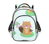 RPLIFE Sac à dos personnalisé en forme d'oiseau de castor mignon pour enfants, sac à dos durable pour garçons, Oiseau castor mignon, 17 Inch, Sacs à dos traditionnels