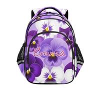 RPLIFE Sac à dos pour école primaire de 6 à 12 ans - Motif fleur de pensée violette, Pensée Fleur Violet, 15 Inch, Sacs à dos traditionnels