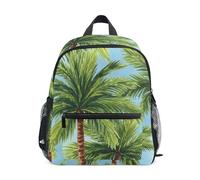 RPLIFE Sac à dos pour enfant avec étiquette nominative, motif palmier tropical, aquarelle, Aquarelle de palmier tropical, 3-5 Years, Sacs à dos mignons