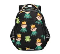 RPLIFE Sac à dos pour enfants de 38,1 cm pour filles et garçons, sac à dos pour école primaire, dessin animé Prince couronne dorée