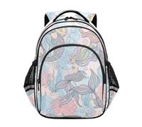 RPLIFE Sac à dos pour enfants, mignon sirènes pastel sac à dos école primaire, Jolies sirènes pastel, 17 Inch, Classique