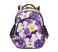 RPLIFE Sac à dos pour enfants, motif fleurs de pensées, sac à dos violet pour école primaire, Fleurs de pensée Violet 2, 17 Inch, Classique