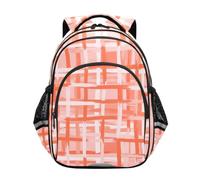 RPLIFE Sac à dos pour enfants, sac à dos corail, pour école primaire, Coups de pinceau Corail, 17 Inch, Classique | Design imprimé élégant, sac à dos unisexe pour enfants de 6 à 12 ans