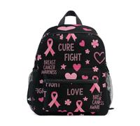 RPLIFE Sac à dos pour tout-petits filles garçons, cancer du sein, rubans roses, sacs à dos noirs pour enfants, Rubans roses pour le cancer du sein noir-1, Medium, Sacs à dos cool imprimé football
