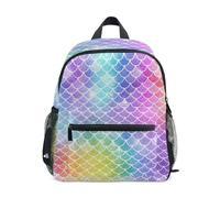 RPLIFE Sac à dos pour tout-petits filles garçons, écailles de poisson arc-en-ciel, sacs à dos pour enfants, Écailles de poisson arc-en-ciel, Small, Sacs à dos cool imprimé football