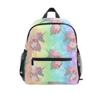 RPLIFE Sac à dos pour tout-petits filles garçons, licornes pastel arc-en-ciel rose sac à dos d'école pour enfants, Licornes pastel arc-en-ciel rose, Small, Sacs à dos cool imprimé football