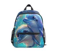 RPLIFE Sac à dos pour tout-petits filles garçons, mignon dauphin art enfants cartable petit sac à dos de voyage, 3-8 ans