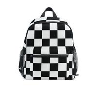 RPLIFE Sac à dos pour tout-petits filles garçons, sac à dos classique à carreaux noirs et blancs pour petit enfant, Carreaux classiques noirs et blancs, Medium, Sacs à dos cool imprimé football