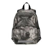 RPLIFE Sac à dos pour tout-petits, garçons et filles, motif loup cool, gris, mini sac d'école pour enfants de 3 à 6 ans, taille M