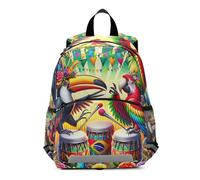 RPLIFE Sac à dos pour tout-petits garçons et filles - Rio brésilien - Carnaval - Pour la maternelle - Mini sac à dos d'école pour enfants de 3 à 6 ans - Taille M