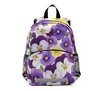 RPLIFE Sac à dos préscolaire, sac à dos d'école, motif fleurs de pensées violettes