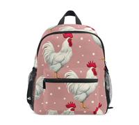 RPLIFE Sac à dos rose à pois coqs pour garçons et filles