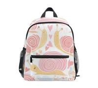 RPLIFE Sac à dos rose avec escargots mignons et cœurs pour tout-petits garçons et filles, petits enfants, sac à dos d'école, sac à dos de maternelle, 3 à 8 ans
