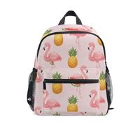 RPLIFE Sac à dos tropical ananas flamant rose pour tout-petits filles garçons petit enfant, Tropical Ananas Flamingo Rose, Small, Sacs à dos cool imprimé football
