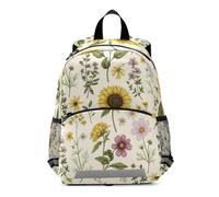 RPLIFE Sac à dos vintage avec fleurs sauvages botaniques pour tout-petits, garçons et filles, petits sacs à dos pour la maternelle