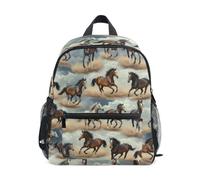 RPLIFE Sac à dos vintage cheval pour tout-petits filles garçons enfants sacs à dos, Cheval vintage 2, Small, Sacs à dos cool imprimé football