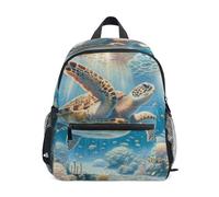 RPLIFE Sac à dos vintage pour petite fille, motif tortue de mer, petit sac à dos de voyage, 3-8 ans