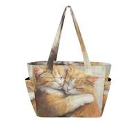 RPLIFE Sac fourre-tout pour femme, sac à main câlin avec fermeture éclair Motif chats mignons