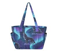 RPLIFE Sac fourre-tout pour femme, sac à main Wolf Aurora, sacs pour le travail